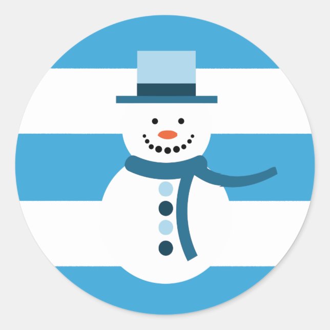 Pegatina Redonda Sueño Con Un Hombre De Nieve Blanco (Anverso)
