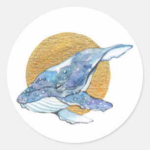 Pegatina Redonda Sueño de ballena
