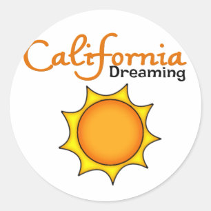 Pegatina Redonda Sueño de California