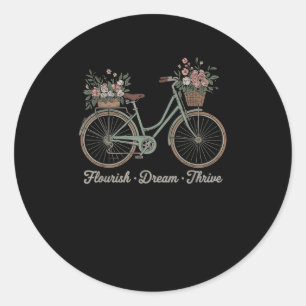Pegatina Redonda Sueño floreciente motocicleta floral honda trump s