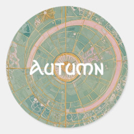 Pegatina Redonda Sueño oceánico: Resumen de textura de espuma de ag