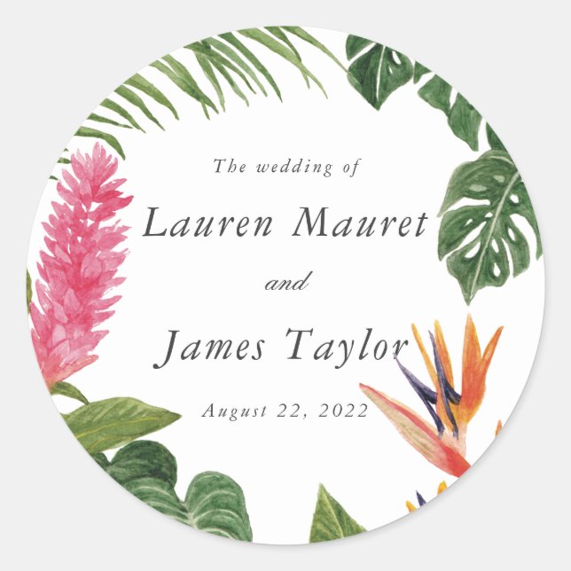 Pegatina Redonda Sueño tropical (Anverso)