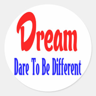 Pegatina Redonda Sueños, Actitud. Frase Motivacional de Metas de Éx
