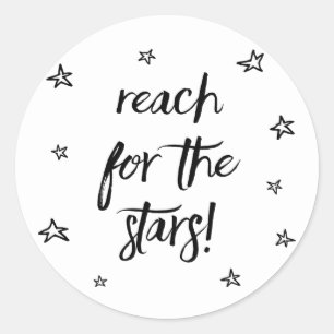 Pegatina Redonda Sueños de Actitud Objetivos Cita Estrellas de Boda