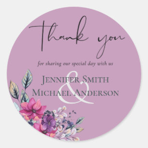 Pegatina Redonda Sueños de Fuchsia coordinan sabio y rosa profundo