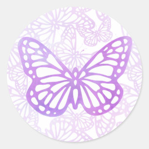 Pegatina Redonda Sueños de mariposa (Lavender-Single)
