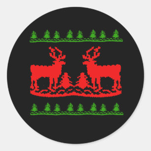 Pegatina Redonda Suéter de Navidades feos