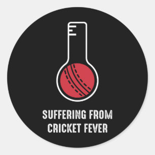 Pegatina Redonda Sufrir de fiebre del cricket