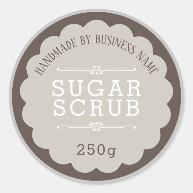 Pegatina Redonda Sugar Scrub (Anverso)
