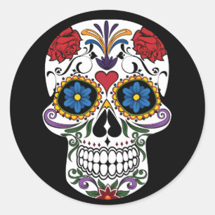 Pegatina Redonda Sugar Skull