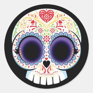 Pegatina Redonda Sugar Skull Sticker
