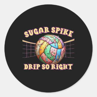Pegatina Redonda Sugar Spike Drin So Right Volleyball Ice Cream