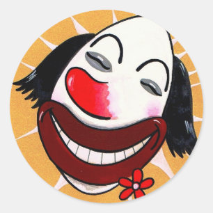 Pegatina Redonda Sugar Weasel la cabeza del Personalizado payaso