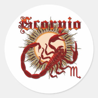 Pegatina Redonda Sugerencias de Zodiac Scorpio-Design-1