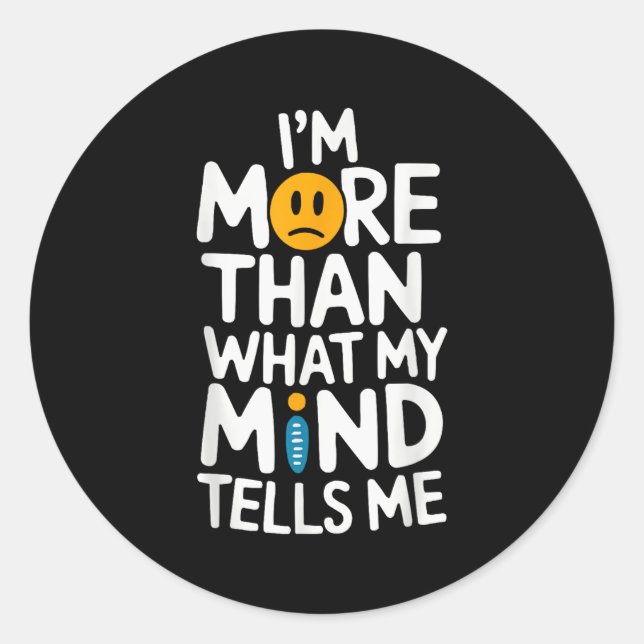 Pegatina Redonda Suicide Awareness Depression Anxiety Mental Health (Anverso)