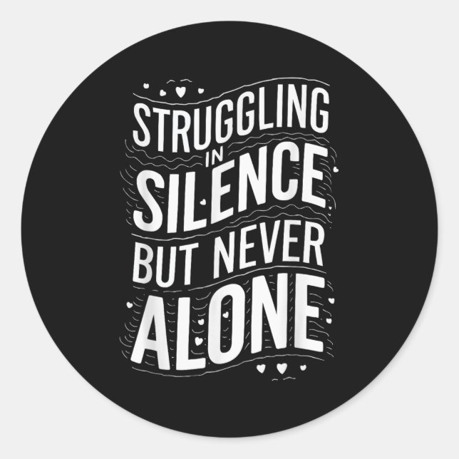 Pegatina Redonda Suicide Awareness Depression Anxiety Mental Health (Anverso)