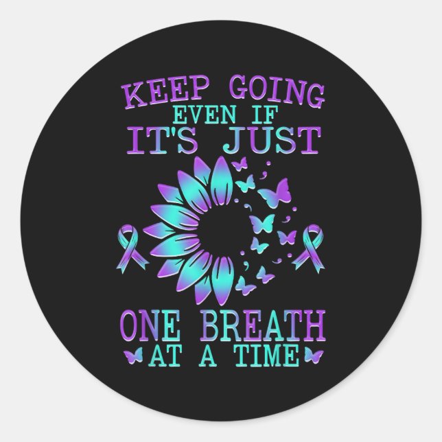 Pegatina Redonda Suicide Awareness Suicide Prevention Suprt Survivo (Anverso)