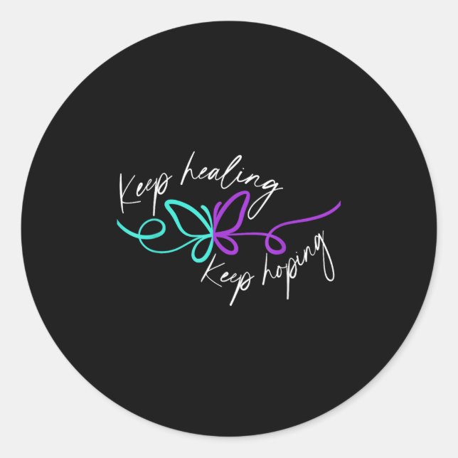 Pegatina Redonda Suicide Awareness Suicide Prevention Suprt Survivo (Anverso)