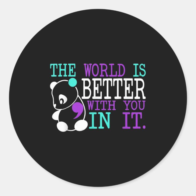 Pegatina Redonda Suicide Awareness Suicide Prevention Suprt Survivo (Anverso)