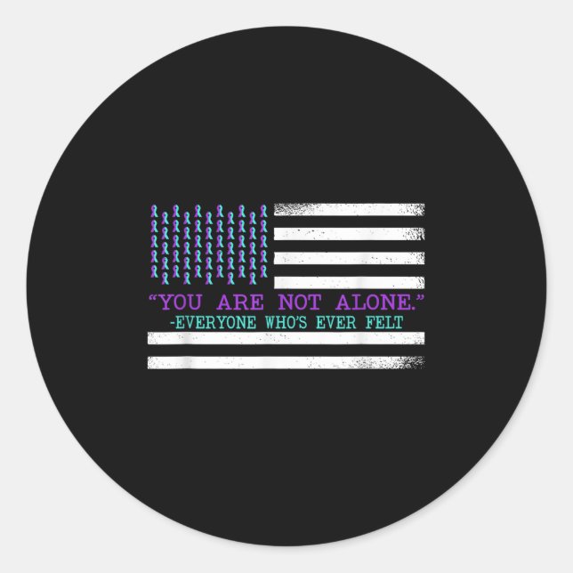 Pegatina Redonda Suicide Awareness Suicide Prevention Suprt Survivo (Anverso)