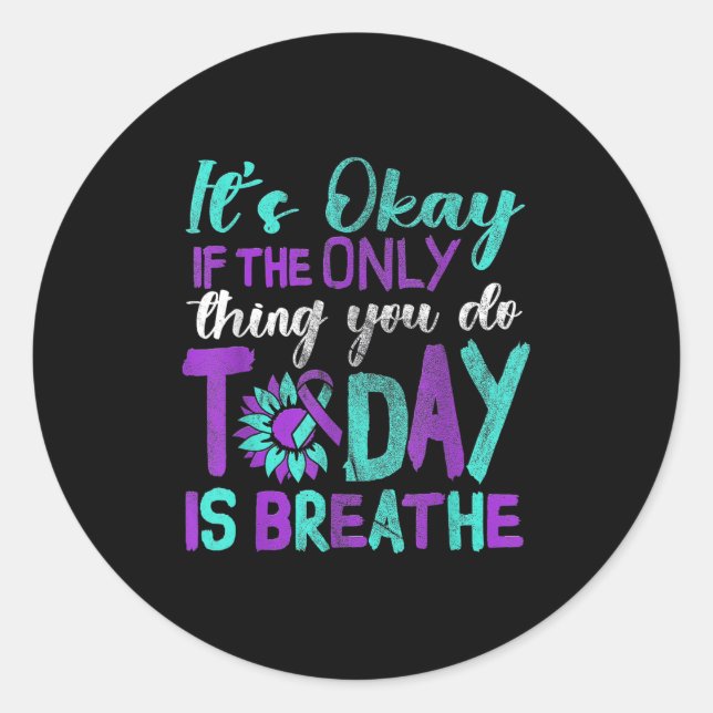 Pegatina Redonda Suicide Awareness Suicide Prevention Suprt Survivo (Anverso)