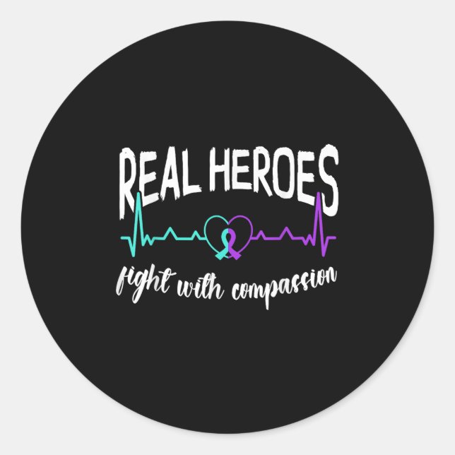 Pegatina Redonda Suicide Awareness Suicide Prevention Suprt Survivo (Anverso)