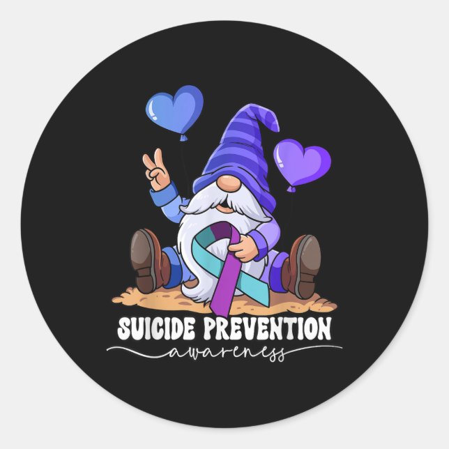 Pegatina Redonda Suicide Prevention  (Anverso)