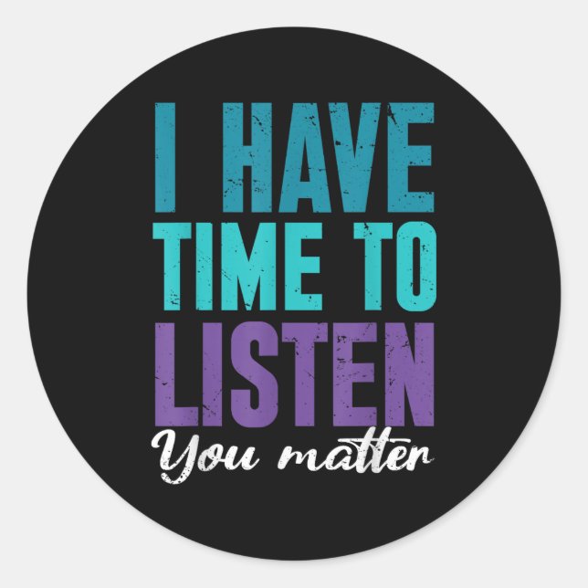 Pegatina Redonda Suicide Prevention You _ I For Suprters  (Anverso)