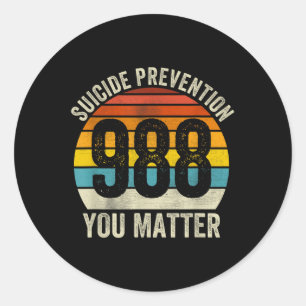 Pegatina Redonda Suicidio de Vintage 788 Prevención del Suicidio de