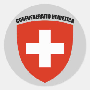 Pegatina Redonda Suisse: Confoederatio Helvetica