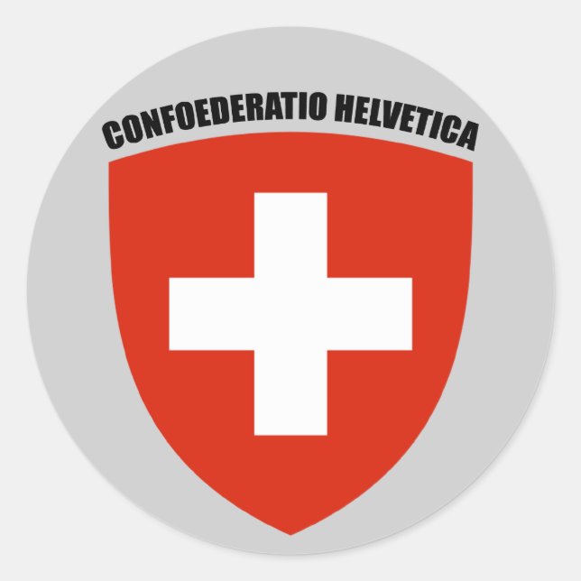Pegatina Redonda Suisse: Confoederatio Helvetica (Anverso)