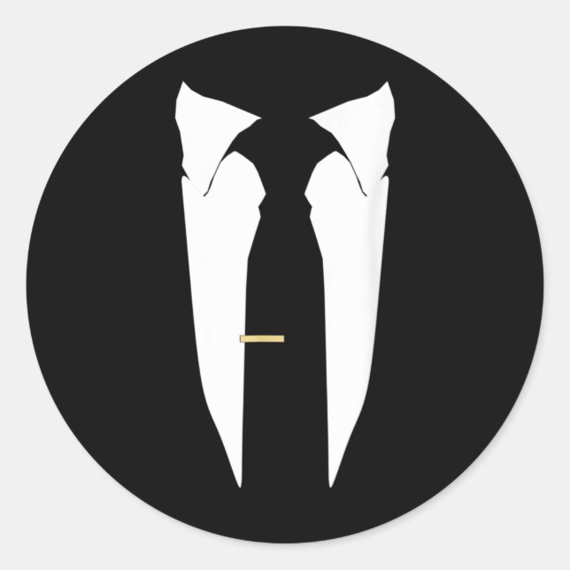 Pegatina Redonda Suit Tie Boda Tuxedo Prom Ceremonia de bachiller (Anverso)