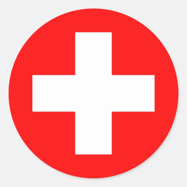 Pegatina Redonda Suiza (Anverso)