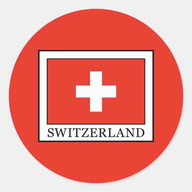 Pegatina Redonda Suiza (Anverso)