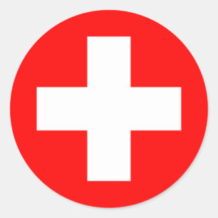 Pegatina Redonda Suiza