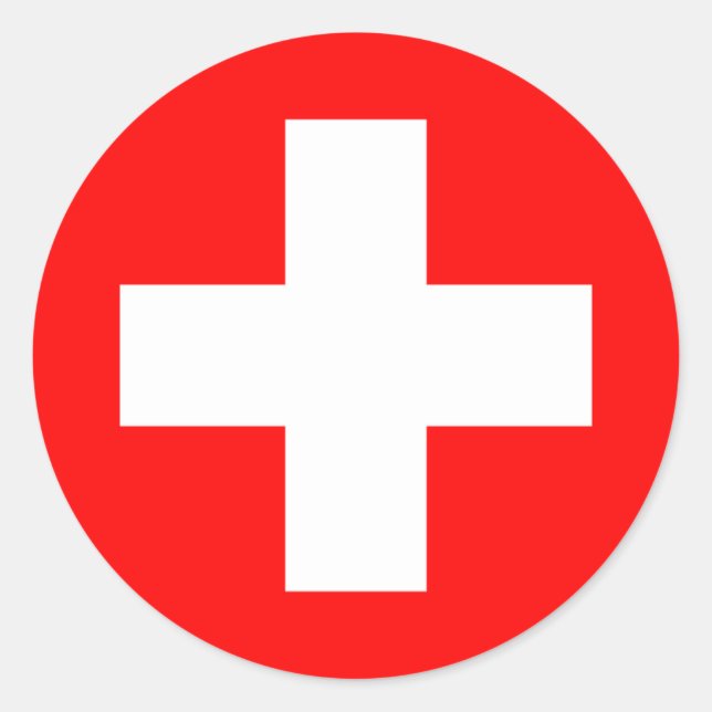 Pegatina Redonda Suiza (Anverso)