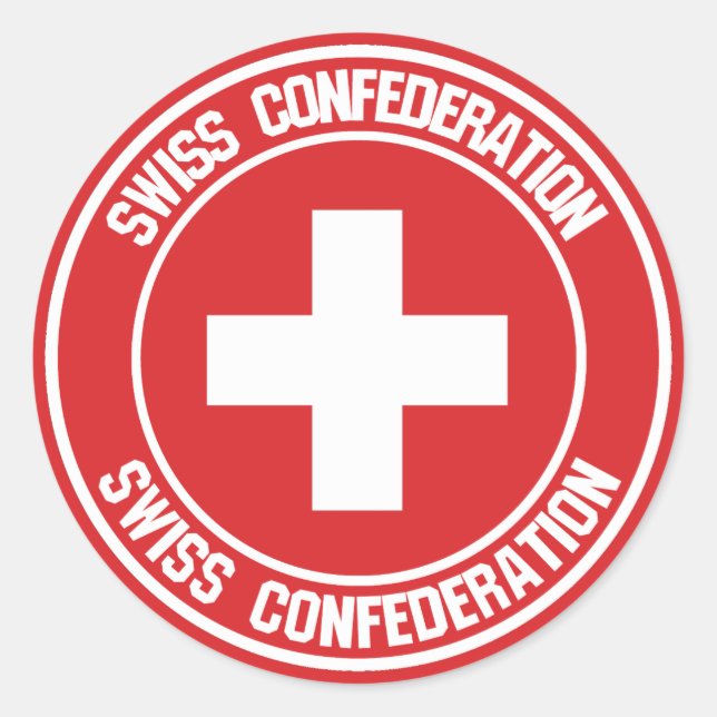 Pegatina Redonda Suiza redonda Emblem (Anverso)