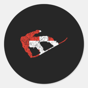 Pegatina Redonda Suiza: Snowboard Suiza Bandera Guay Snowboardi