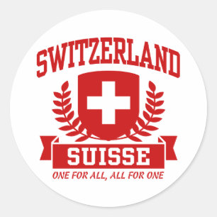 Pegatina Redonda Suiza Suisse