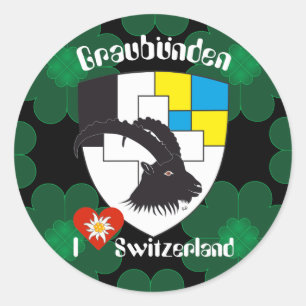 Pegatina Redonda Suiza, Suisse, Svizzera, Svizra, Pegamento