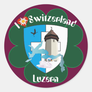 Pegatina Redonda Suiza Suisse Svizzera Svizra Switzerland pegamento
