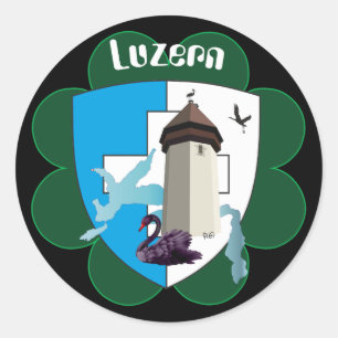Pegatina Redonda Suiza Suisse Svizzera Svizra Switzerland pegamento