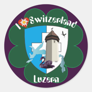 Pegatina Redonda Suiza Suisse Svizzera Svizra Switzerland pegamento