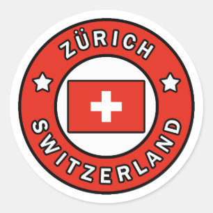 Pegatina Redonda Suiza Zürich