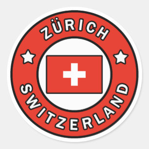 Pegatina Redonda Suiza Zürich