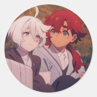 Pegatina Redonda SuleMio | Suletta Mercury y Miorine Rembran