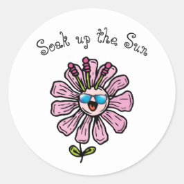 Pegatina Redonda Sumergir el sol