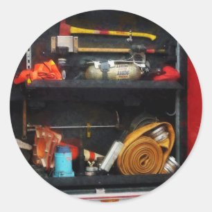 Pegatina Redonda Suministros de lucha contra incendios