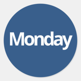 Pegatina Redonda suministros de planificación de lunes a día sencil