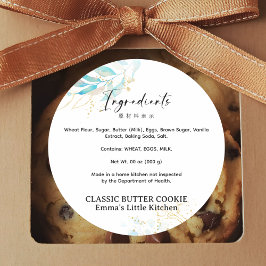 Pegatina Redonda Summer Botanical Farmers Market Bakery Ingredient